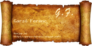 Garzó Ferenc névjegykártya
