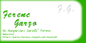 ferenc garzo business card